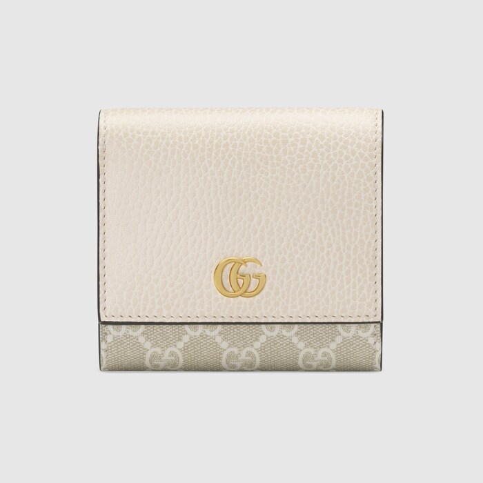 GUCCI 二つ折り財布 ホワイトレザー