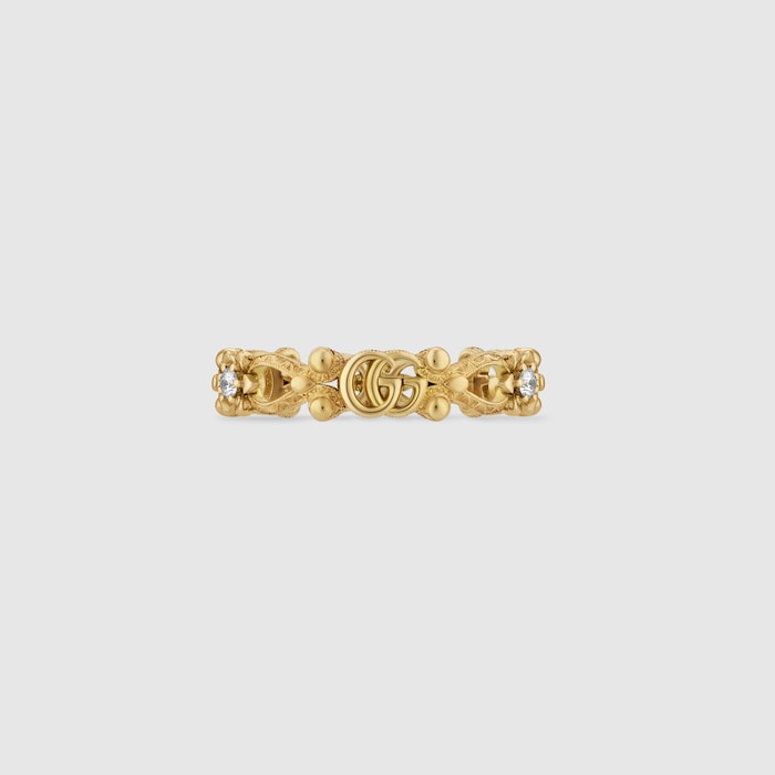 グッチ フローラ〕オンライン限定 ダイヤモンド付き 18K リング