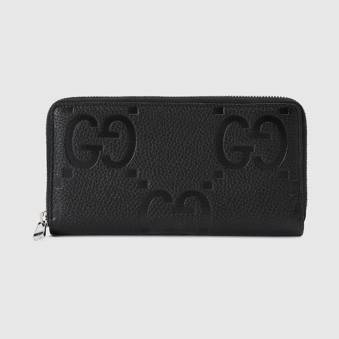 長財布 GUCCI ZIP AROUND WALLET GG Emblem zip around wallet in beige and dark brown fabric