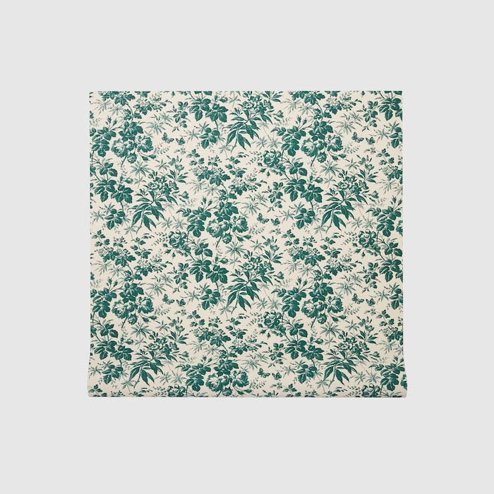 Herbarium print wallpaper in emerald green Herbarium | GUCCI® US