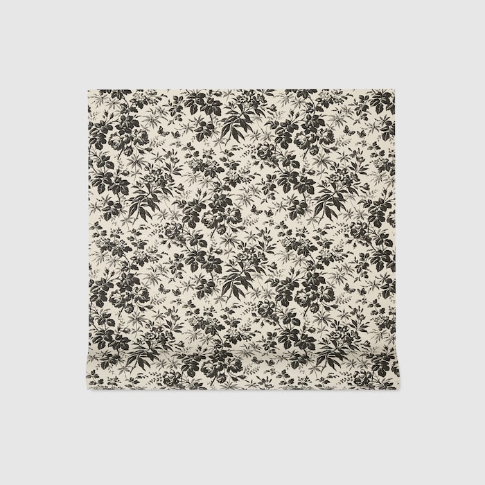 Herbarium print wallpaper in black Herbarium | GUCCI® US