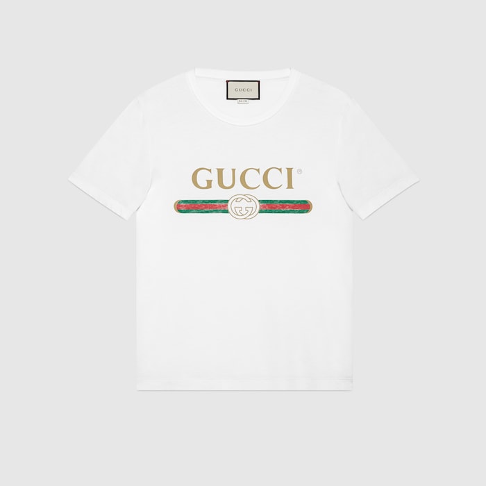 Black Cotton Jersey Oversize T-Shirt With Gucci Logo | GUCCI® NZ