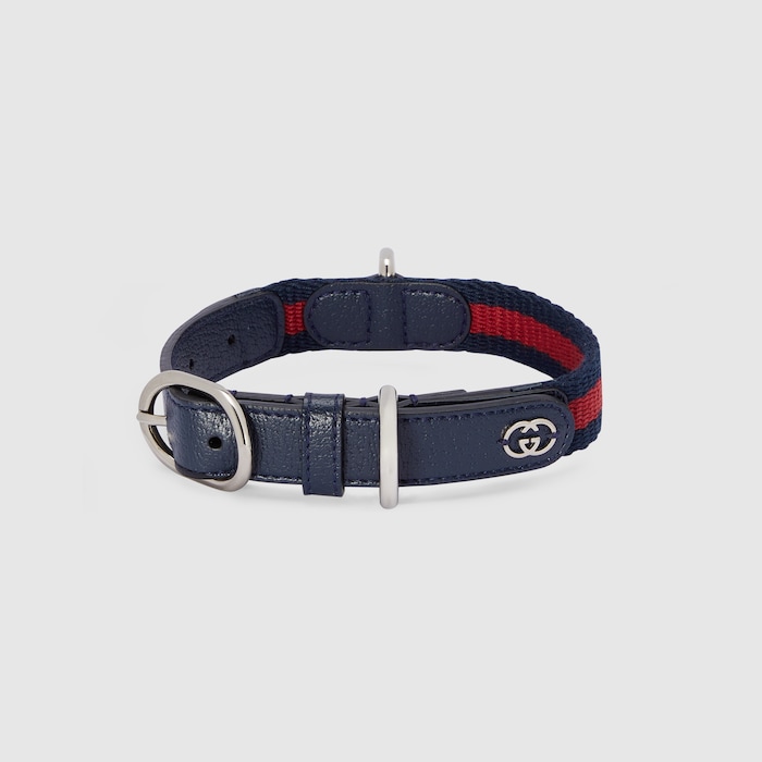 GUCCI 幾何学模様 レザー首輪 保存袋付き 692943_FAB03_8467_001_080_0000