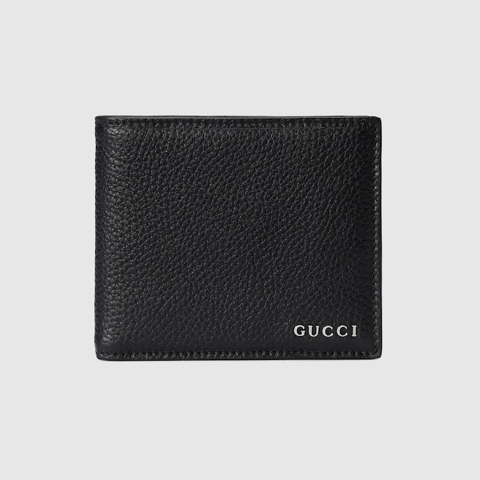 Bi-fold wallet with Gucci logo in black leather | GUCCI® ZA