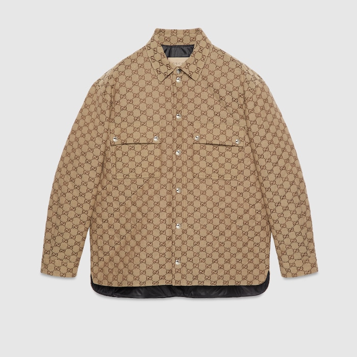 24AW new/GUCCI GGシルクツイルシャツドレス ShirtDress Camel GG silk twill dress in camel | GUCCI® US
