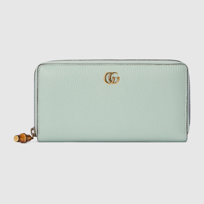 GUCCI 財布 バンブー バンブー付き ジップアラウンドウォレット ・ブラウン レザー