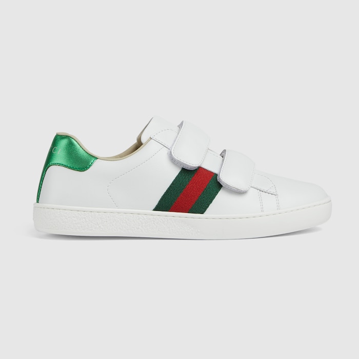 Teen Gucci Ace leather sneaker in white leather | GUCCI® US