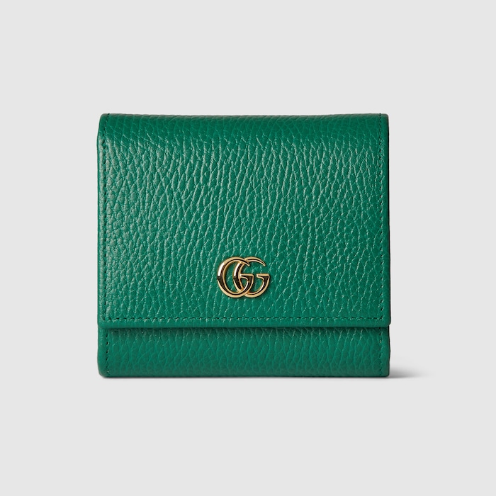 ダブルG ミディアム ウォレット ・グリーン レザー | GUCCI公式
