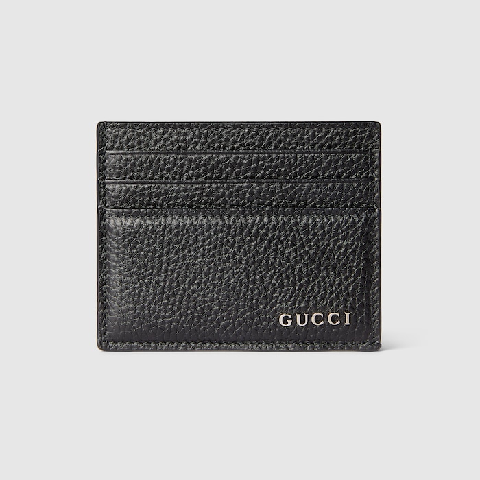 GUCCI ロゴ カードケース ・ブラック レザー | GUCCI公式