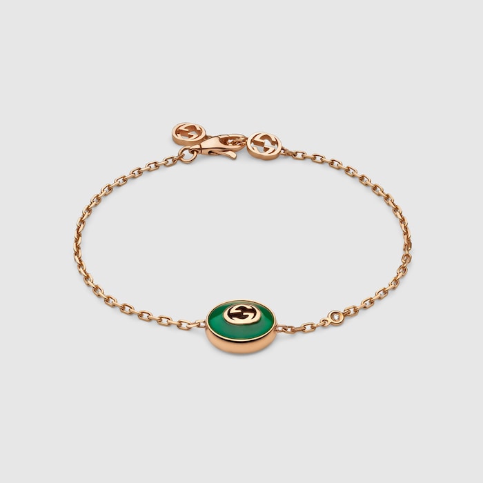 Gucci Interlocking 18k chain bracelet in 18k rose gold | GUCCI® US