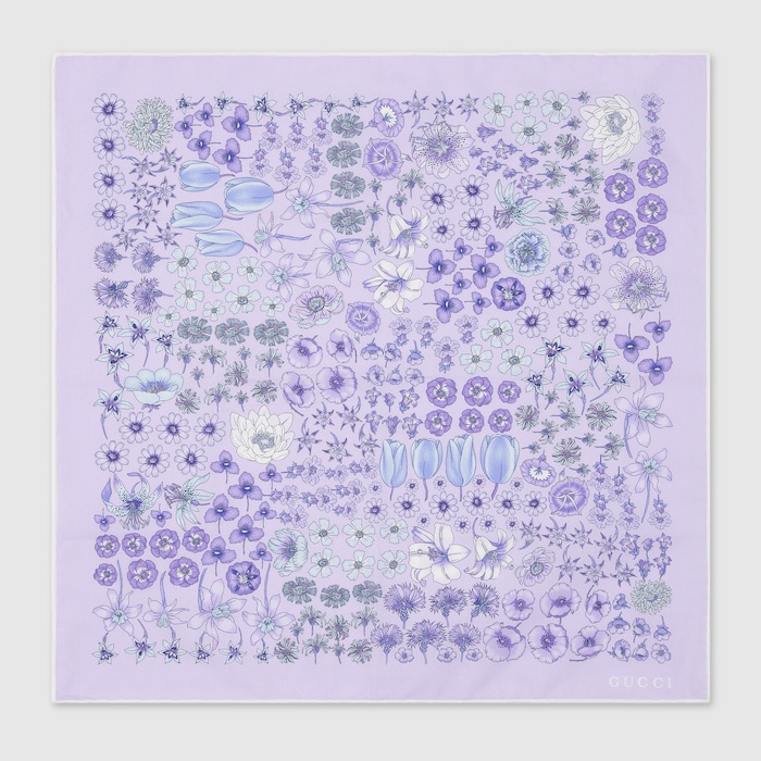 日本限定 プリント コットン ハンカチ ・ライラック | GUCCI公式