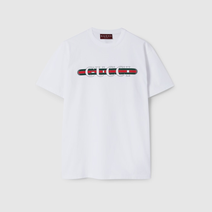 チルドレンズ〕プリント GUCCI◇Tシャツ/M/コットン/WHT/プリント