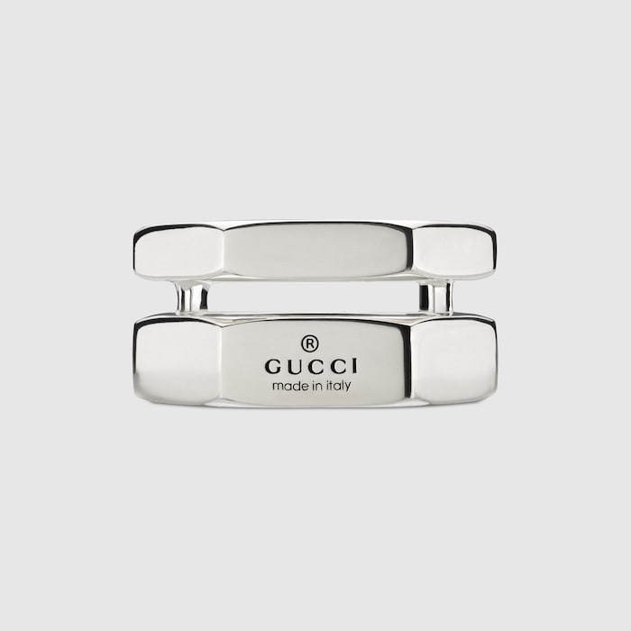 Gucci Interlocking wide open band in 925 sterling silver