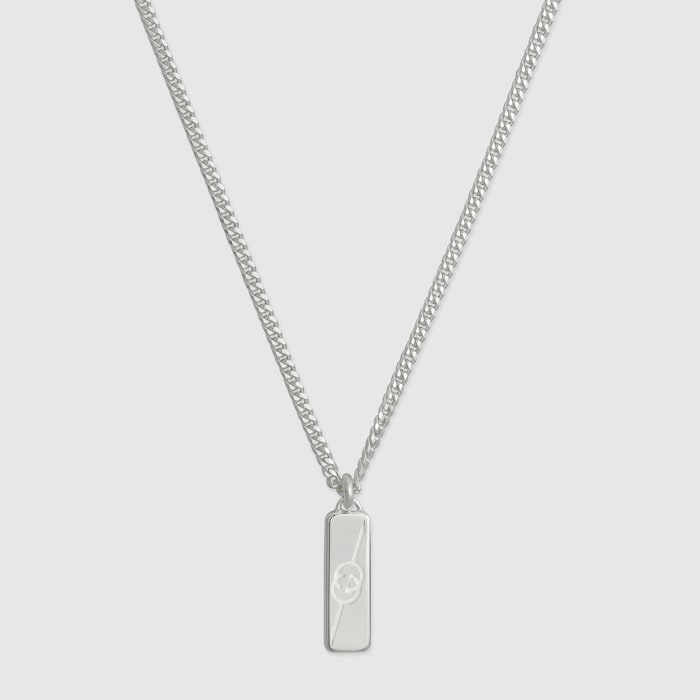 Diagonal Interlocking G necklace in 925 sterling silver | GUCCI® US
