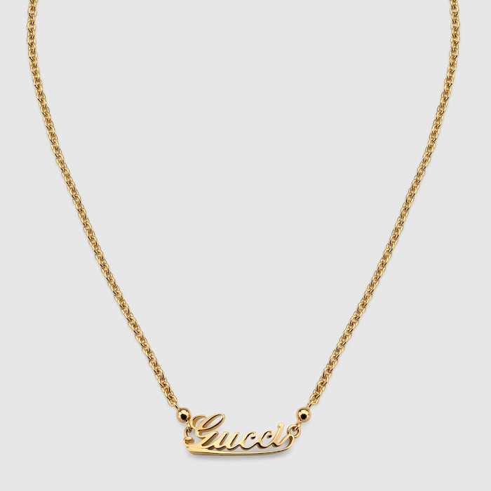 GUCCI スクリプト チェーン ネックレス ・イエローゴールド
