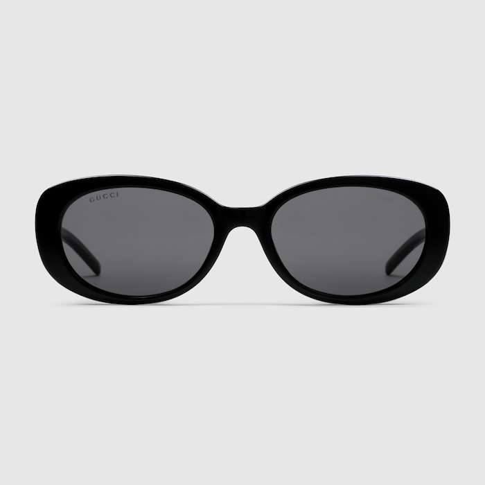 Gucci ブラック オーバル型 サングラス 797426_J1691_1012_001_100_0000
