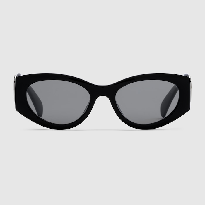 Gucci ブラック キャットアイ サングラス Cat-eye frame sunglasses in black acetate | GUCCI® US