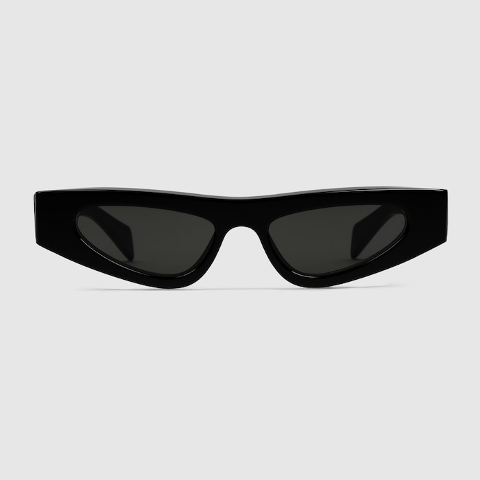 ころ　Gucci ブラック キャップ Gucci GG0714SA Oversized Black Square Logo Leg Sunglasses