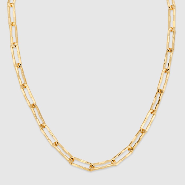 Gucci ゴールドロゴキーチェーンネックレス 楽天市場】GUCCI グッチ K18YG G ロゴ リンク スクエア チェーン