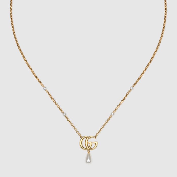 ダブルG ペンダント ネックレス ・イエローゴールドトーン メタル