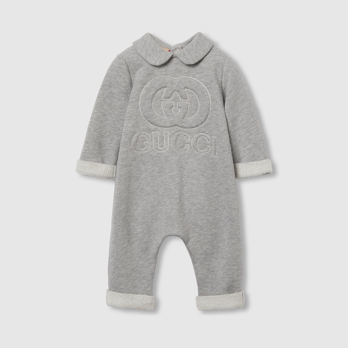 ギフトにも♡GUCCI Baby ダブルG ロンパース Grey★〜9M 804234_XJGVR_1183_001_100_0000