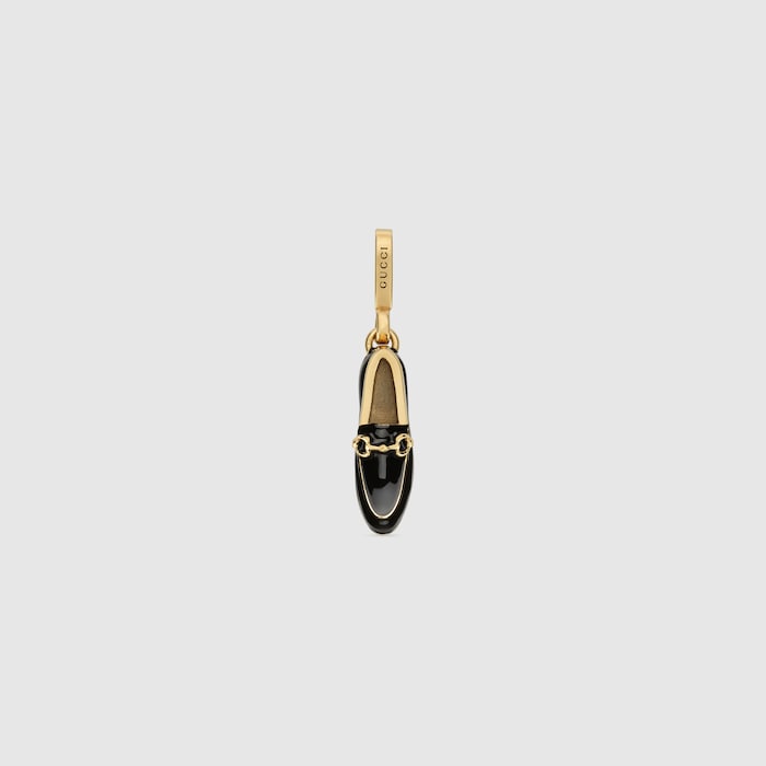 Gucci Jordaan loafer charm in yellow gold-toned metal | GUCCI® US