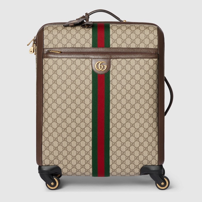 GUCCI キャリーオンバッグ Gucci Savoy cabin plus trolley in beige and ebony Supreme | GUCCI® US