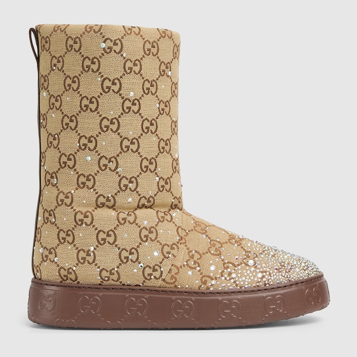 GUCCI ブーツカットデニム ゴールドロゴ GUCCI☆素敵！EMBROIDERED FLOWER ROARING TIGER JEANS (GUCCI