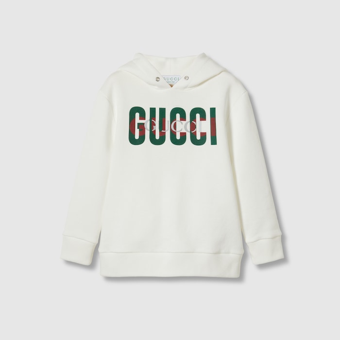 最終価格【希少】【人気】GUCCI キッズ レディース スウェット 140cm チルドレンズ〕プリント コットン スウェットシャツ ・ホワイト