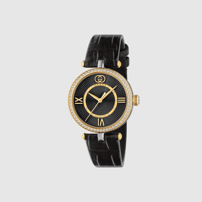 Model 2000 watch, 30mm in black alligator | GUCCI® US