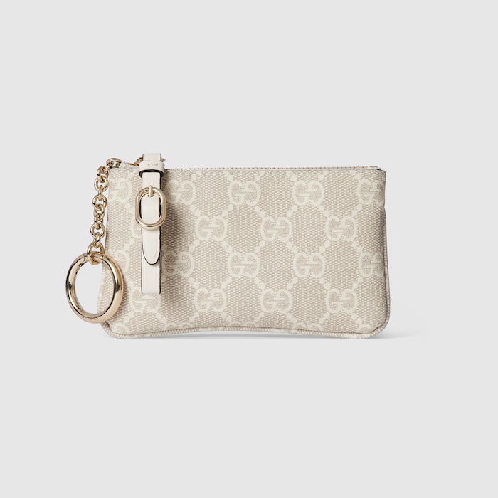 GUCCI ダブルGキーケース ベージュ&ホワイト 贈り物にぴったり【GUCCI