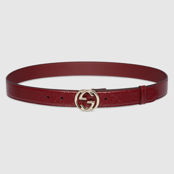 ベルト ORCIANI Woman Belt Red D10333NTL RUB ORCIANI Rand leather belt, color Cognac
