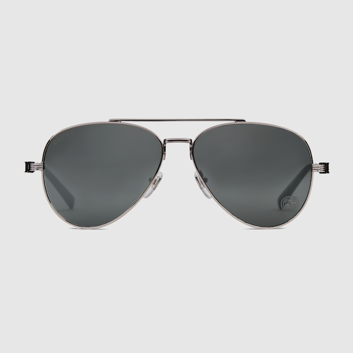 【関税&送料込】Gucci Aviator l Glasses Aviator optical frame in silver | GUCCI® US