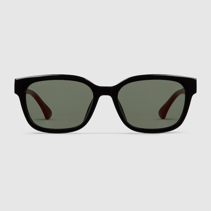 Low nose bridge fit square sunglasses in black | GUCCI® SG