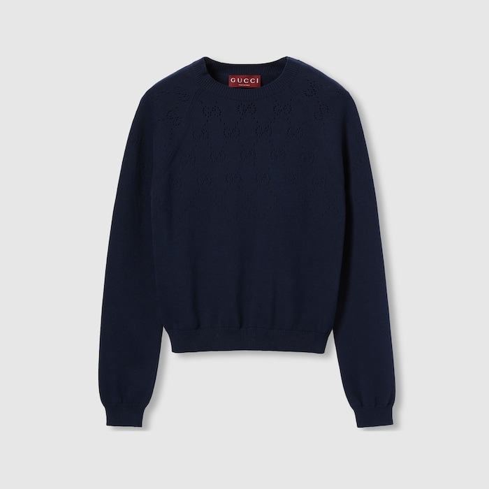ま2〓 GUCCI グッチ ノースリーブ レディース S ダークネイビー Gucci GG-jacquard Reversible Cardigan | Blue | FARFETCH