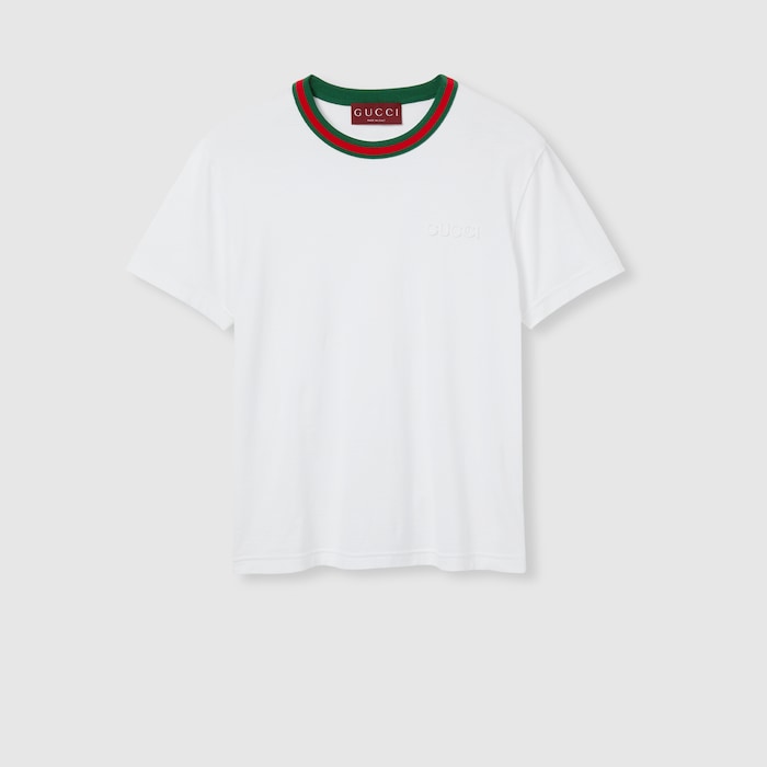 ウェブ ストライプ ジャージー Tシャツ ・ホワイト | GUCCI公式