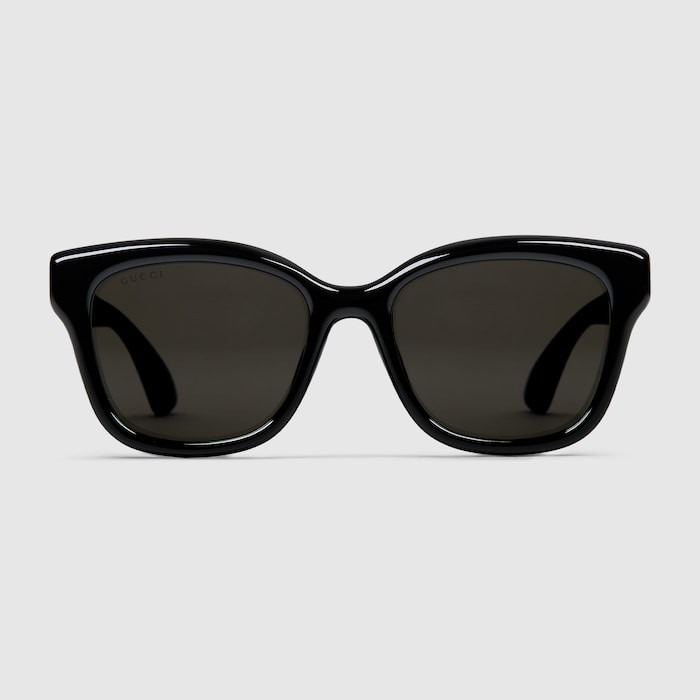 Low nose bridge fit square sunglasses in black | GUCCI® SG