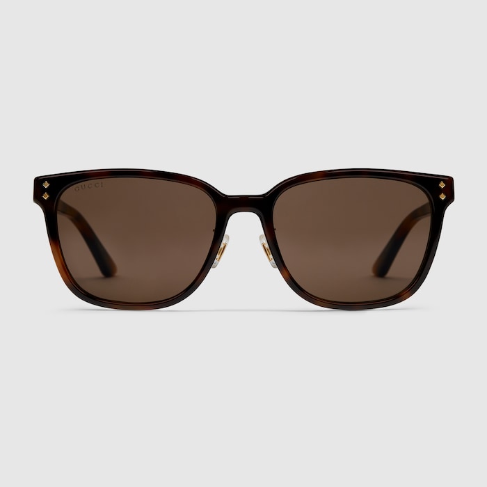Low nose bridge fit square sunglasses in brown | GUCCI® SG