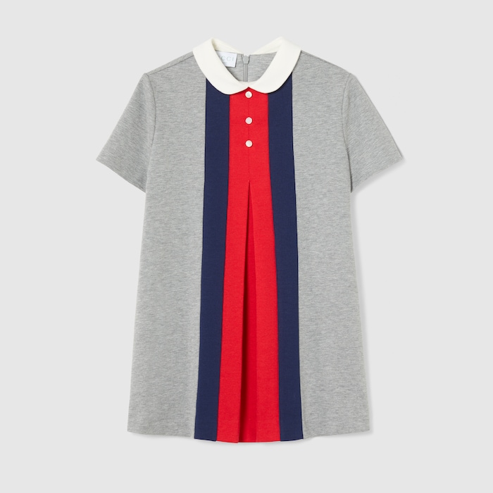 Children's cotton dress with Web in grey | GUCCI® US