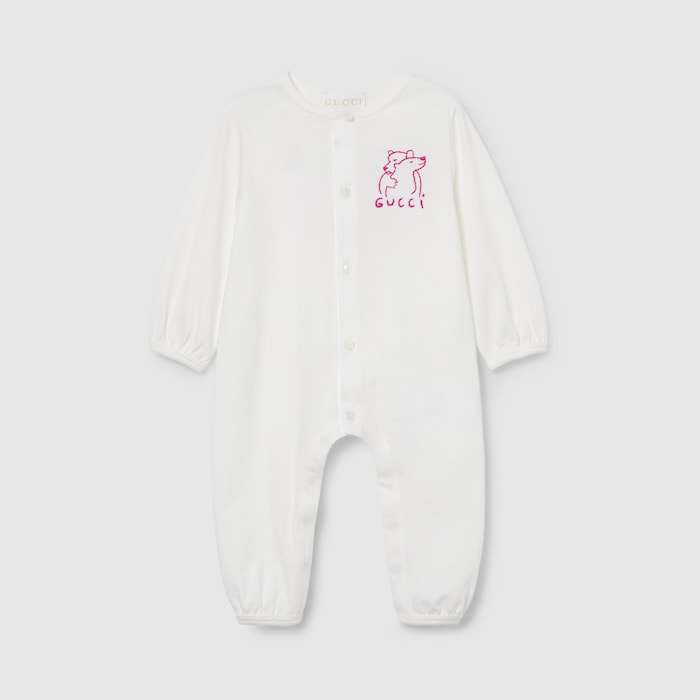 GUCCI ベビー　キッズ　ワンピース ベビー〕プリント コットン ワンピース ・ホワイト | GUCCI公式