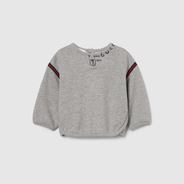 チルドレンズ〕プリント コットン Tシャツ ・ライトグレー | GUCCI公式