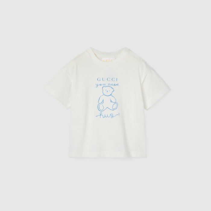 Gucci ベビーカットソー24 cmグッチ Baby cotton T-shirt with print in white | GUCCI® US