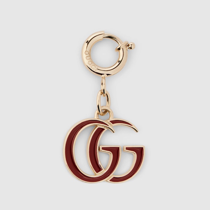 Double G bag charm in Rosso Ancora red enamel | GUCCI® US
