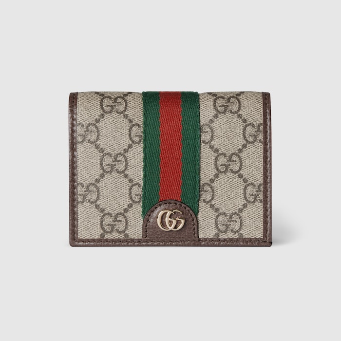 Ophidia small wallet in beige and brown GG Supreme | GUCCI® US