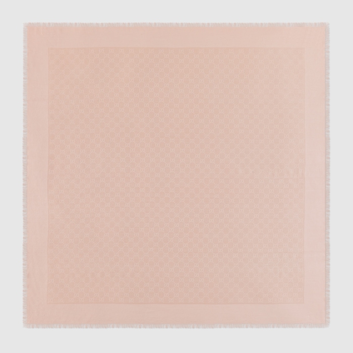 GG cotton silk jacquard shawl in light pink | GUCCI® CA
