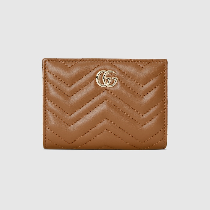 【GUCCI】GG Marmont Flap Leather Wallet Gg marmont chain flap wallet leather crossbody bag Gucci