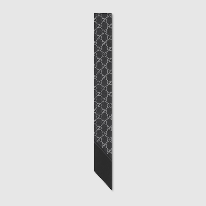Printed silk ribbon in black | GUCCI® US display picture 3