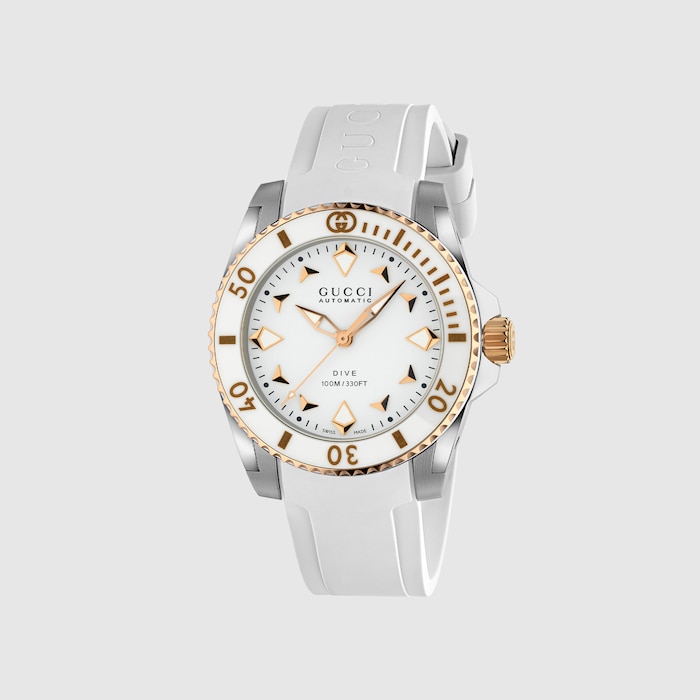 グッチ ダイヴ〕ウォッチ（36 mm） ・ホワイト ラバー | GUCCI公式