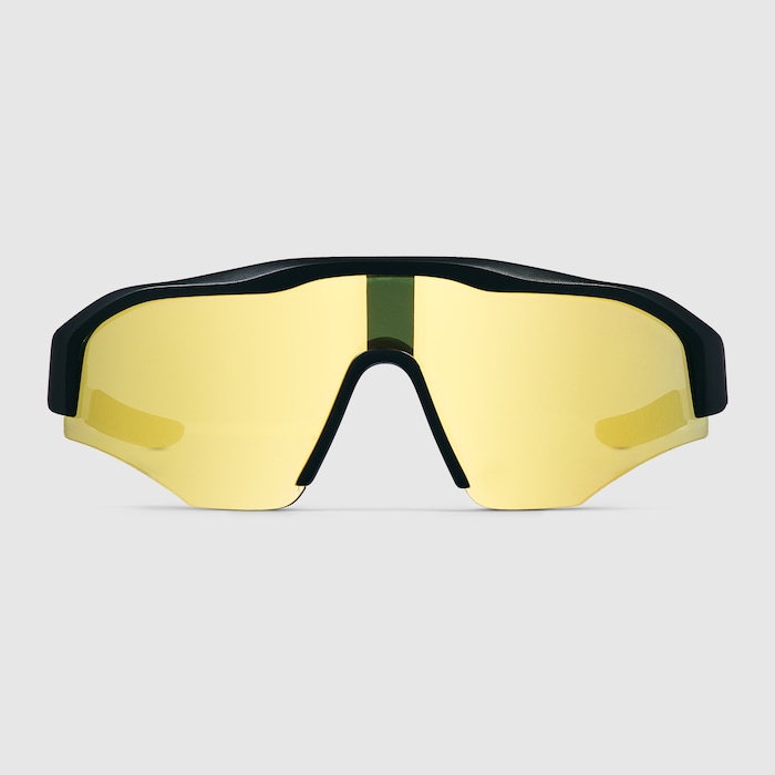Rectangular frame sunglasses in black | GUCCI® US