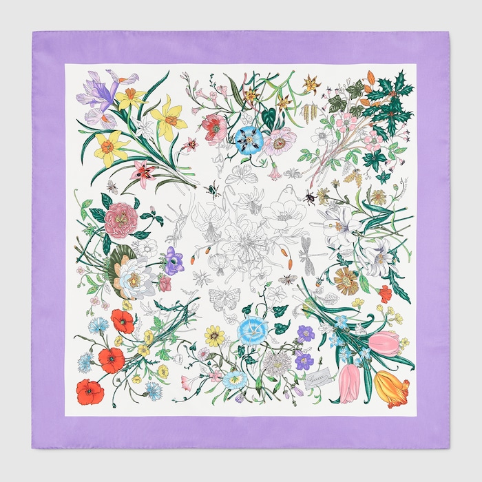 Gucci GG floral silk scarf Gucci